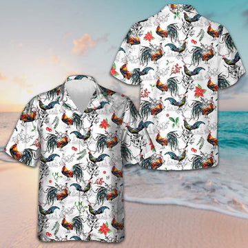 Christmas Chicken With Poinsettia Flower Hawaiian Shirt Cool Christmas Shirt Gifts For Son – Moonbestprint