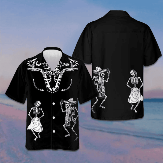 Dancing Skeleton Dia De Los Muertos Hawaiian Shirt Day Of The Dead Shirt Gifts For Husband – Moonbestprint