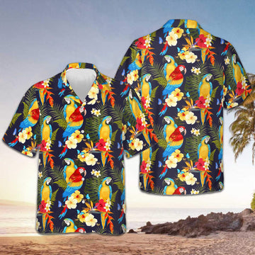 Flower And Parrot Hawaiian Shirt Summer Beach Shirts Gifts For Parrot Lovers – Moonbestprint
