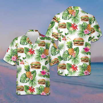 Tropical Burger Aloha Hawaiian Shirt Burger Lovers Men's Summer Shirts Sale – Moonbestprint