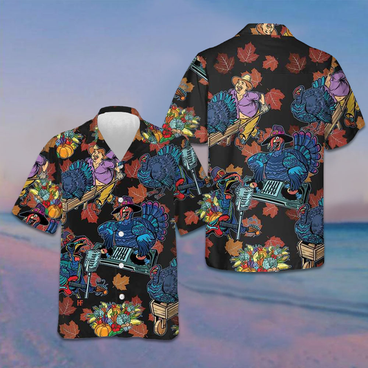 Turkey DJ At The Party Hawaiian Shirt Funny Thanksgiving Shirt Gifts For Him – Moonbestprint