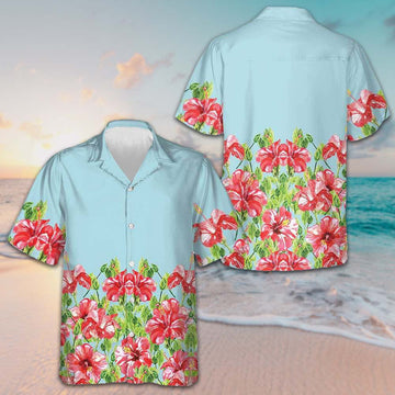 Hibiscus Flower Hawaiian Shirt Men's Button Down Shirts For Summer Gifts For Guys – Moonbestprint
