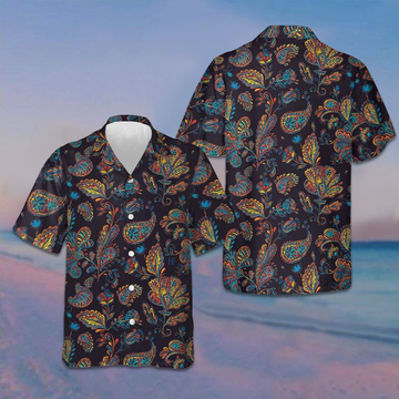 Paisley Watercolor Floral Pattern Hawaiian Shirt Summer Button Up Shirts Gifts For Him – Moonbestprint