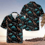 Dinosaur Skeleton Seamless Grunge Pattern Hawaiian Shirt Men's Gifts For Dinosaur Lovers – Moonbestprint