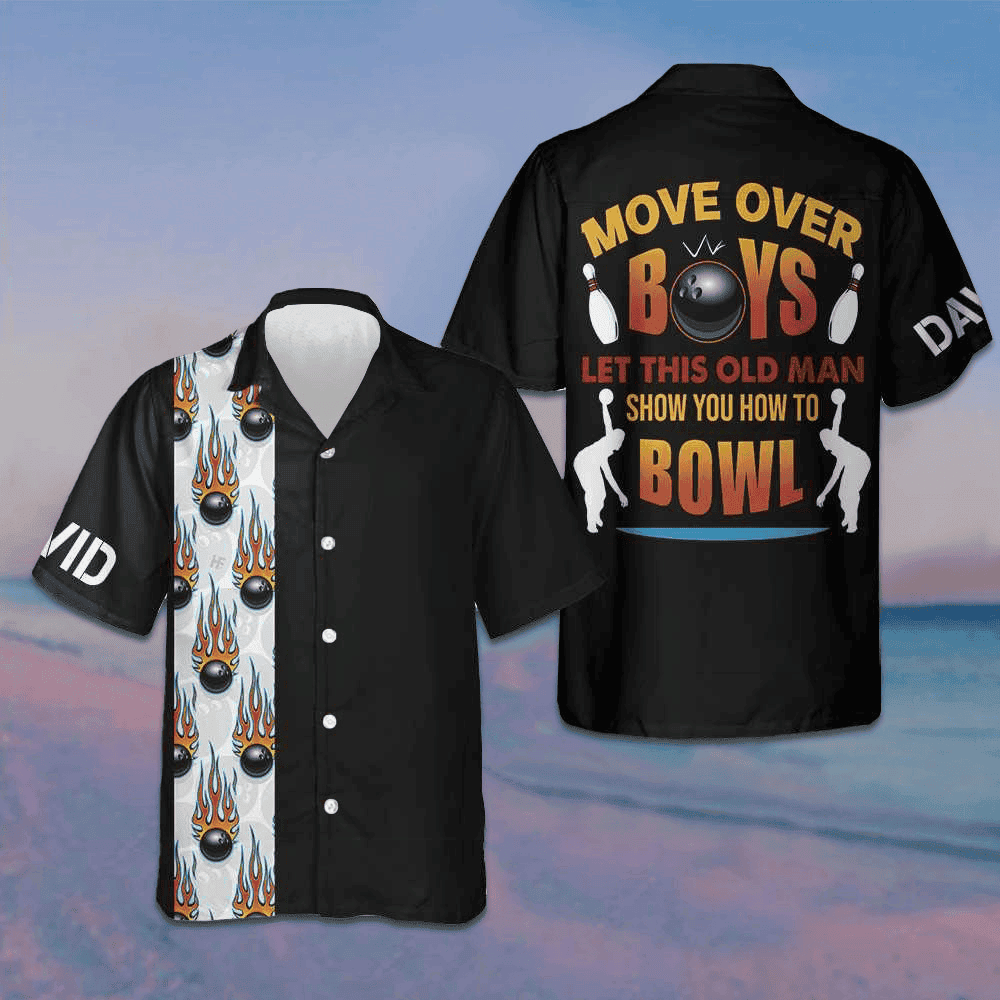 Custom Bowling Move Over Boys Hawaiian Shirt Short Sleeve Button Up Gifts For Bowlers – Moonbestprint
