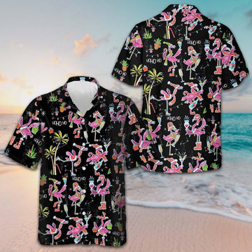Christmas Flamingo Hawaiian Shirt Christmas Tropical Shirt Gifts For Flamingo Lovers – Moonbestprint