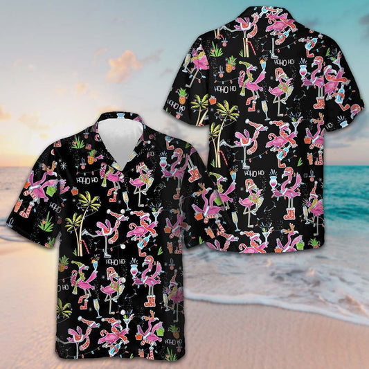 Christmas Flamingo Hawaiian Shirt Christmas Tropical Shirt Gifts For Flamingo Lovers – Moonbestprint