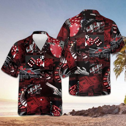 Gambling Pattern Hawaiian Shirt Best Summer Shirts For Guys Gifts For Casino Lovers – Moonbestprint