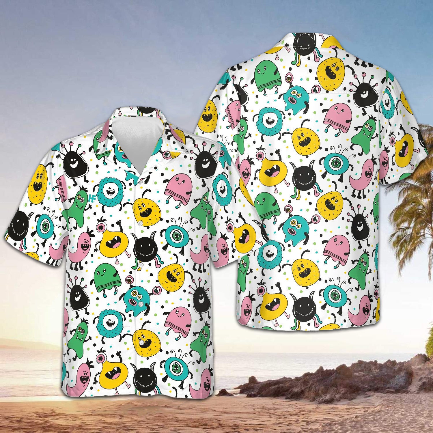 Funny Monsters Hawaiian Shirt Summer Short Sleeve Shirts Gifts For Boyfriend – Moonbestprint