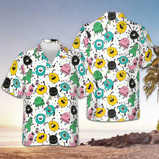 Funny Monsters Hawaiian Shirt Summer Short Sleeve Shirts Gifts For Boyfriend – Moonbestprint