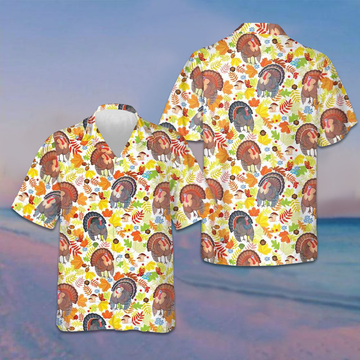 Fall For Thanksgiving Turkeys Hawaiian Shirt Men's Button Down Shirt Thanksgiving Gift Ideas – Moonbestprint