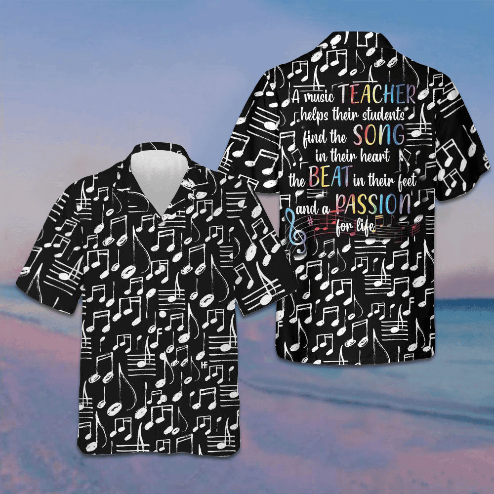 A Music Teacher Hawaiian Shirt Musical Notes Shirt Music Teachers Gifts – Moonbestprint