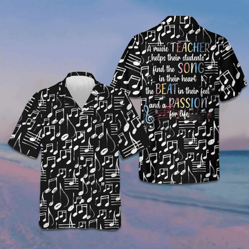 A Music Teacher Hawaiian Shirt Musical Notes Shirt Music Teachers Gifts – Moonbestprint