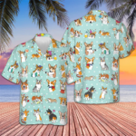 Cartoon Welsh Corgi Hawaiian Shirt Beach Button Down Gifts For Corgi Lovers – Moonbestprint