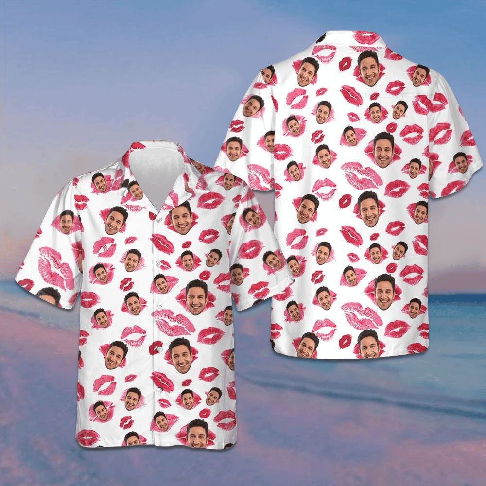 Custom Photo Valentine Kisses Hawaiian Shirt Valentine's Day Shirt Gift Ideas For Boyfriend – Moonbestprint