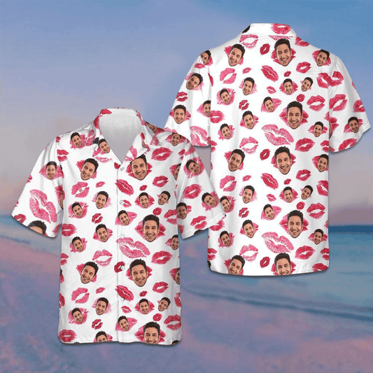 Custom Photo Valentine Kisses Hawaiian Shirt Valentine's Day Shirt Gift Ideas For Boyfriend – Moonbestprint