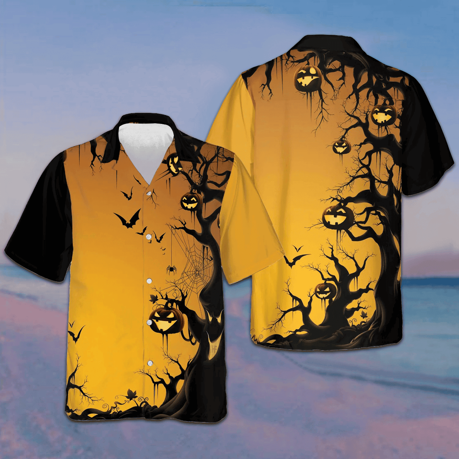 Scary Halloween Tree Hawaiian Shirt Horror Button Up Shirts Gifts For Halloween Men – Moonbestprint