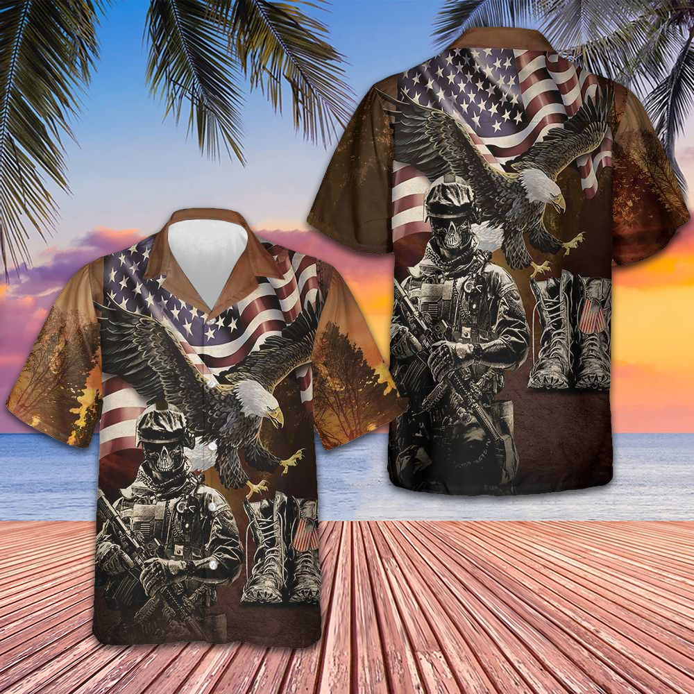 American Veteran Eagle Hawaiian Shirt Proud Veteran Shirt Gifts For Dad – Moonbestprint