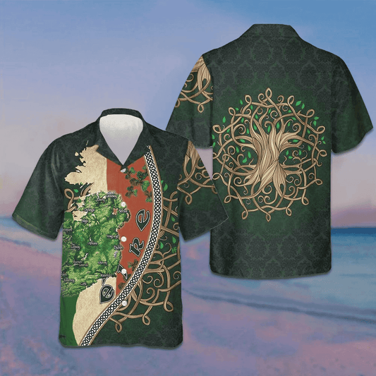 Ireland Map Happy Saint Patrick's Day Hawaiian Shirt Men's Short Sleeve Button Up Gift For Irish – Moonbestprint