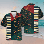 Christmas Pattern with Piano Hawaiian Shirt Christmas Button Up Shirt Gifts For Piano Lovers – Moonbestprint