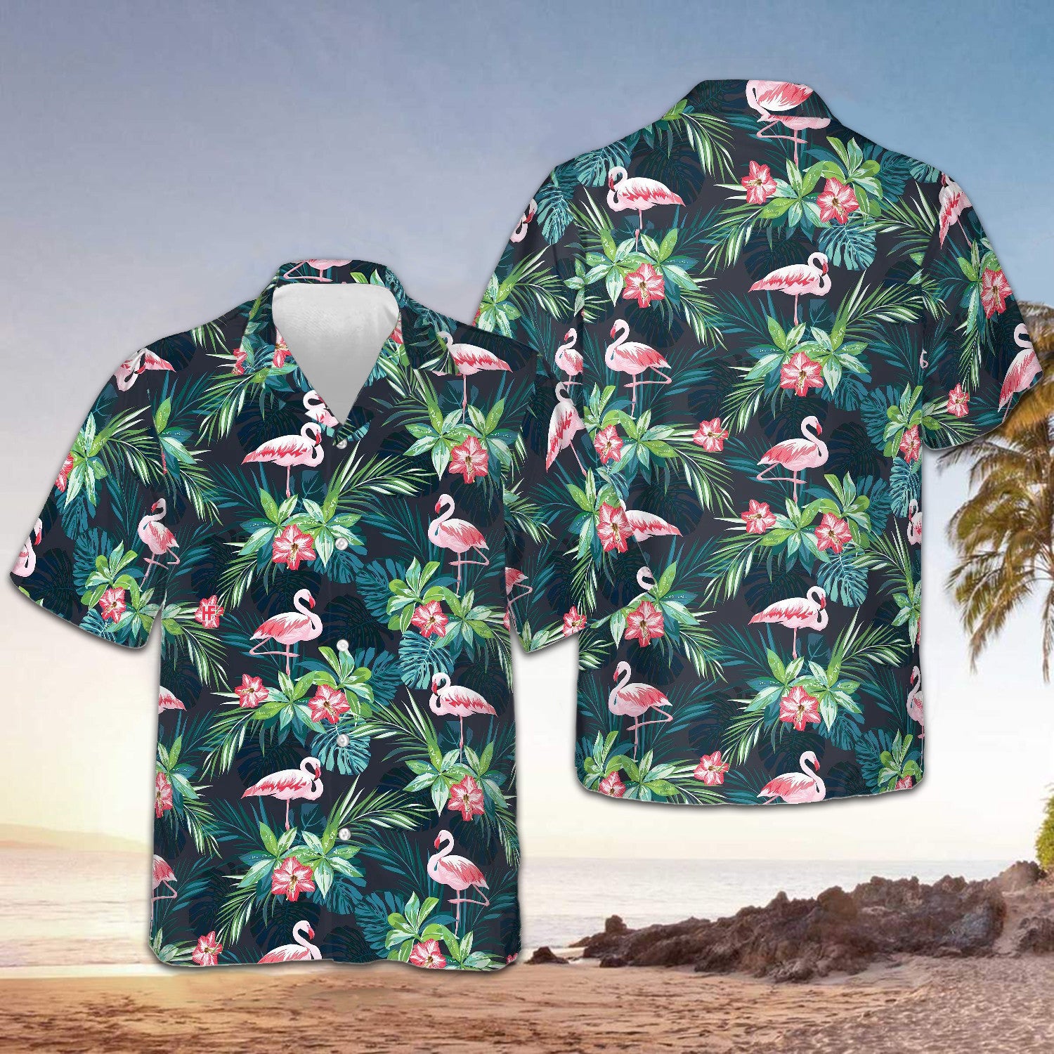 Flamingo Tropical Hawaiian Shirt Summer Button Up Shirts Men's Gifts For Son – Moonbestprint