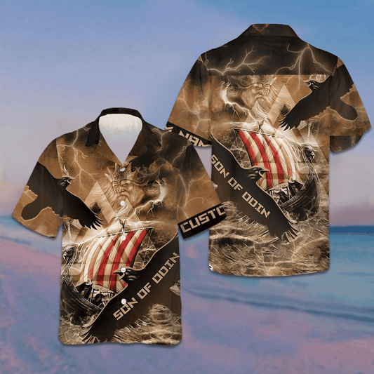 Custom Son Of Odin Hawaiian Shirt Men's Short Sleeve Summer Shirts Gifts For Nephew – Moonbestprint