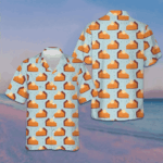 Thanksgiving Pumpkin Pie On Light Blue Hawaiian Shirt Funny Thanksgiving Button Up Shirt Men – Moonbestprint