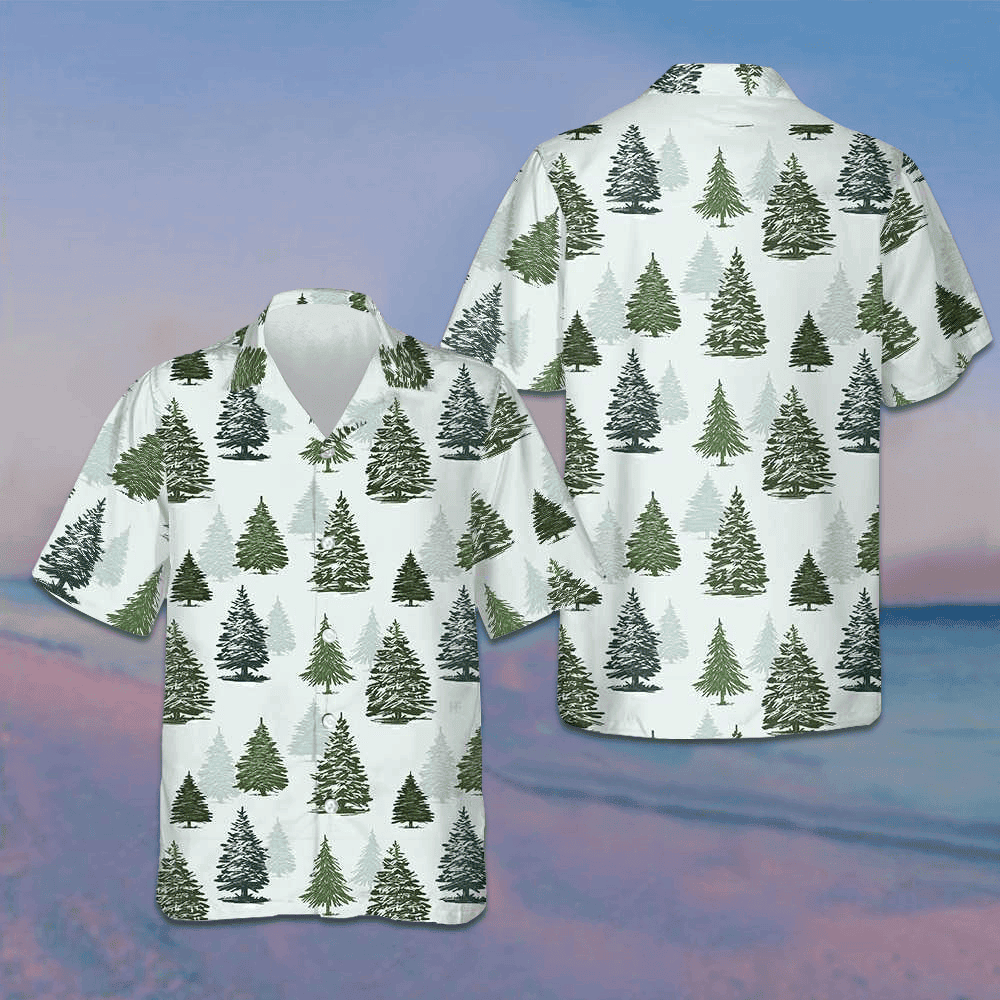 Christmas Tree Pattern Hawaiian Shirt Beach Button Down Gifts For Him – Moonbestprint