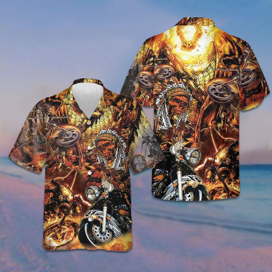 Biker Native Hawaiian Shirt American Indian Motorcycle Shirt Gift For Bikers Men – Moonbestprint