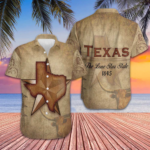 1845 The Lone Star State Texas Hawaiian Shirt Old Vintage Texas Longhorn Shirt For Men – Moonbestprint