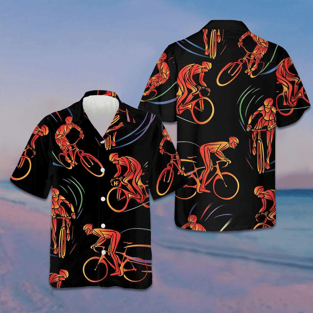 Cyclist Bike Race Hawaiian Shirt Men's Tropical Button Down Gifts For Bicycle Enthusiasts – Moonbestprint