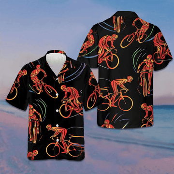 Cyclist Bike Race Hawaiian Shirt Men's Tropical Button Down Gifts For Bicycle Enthusiasts – Moonbestprint