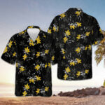 Flower Pattern Black Hawaiian Shirt Tropical Short Sleeve Button Down Gifts For Him – Moonbestprint