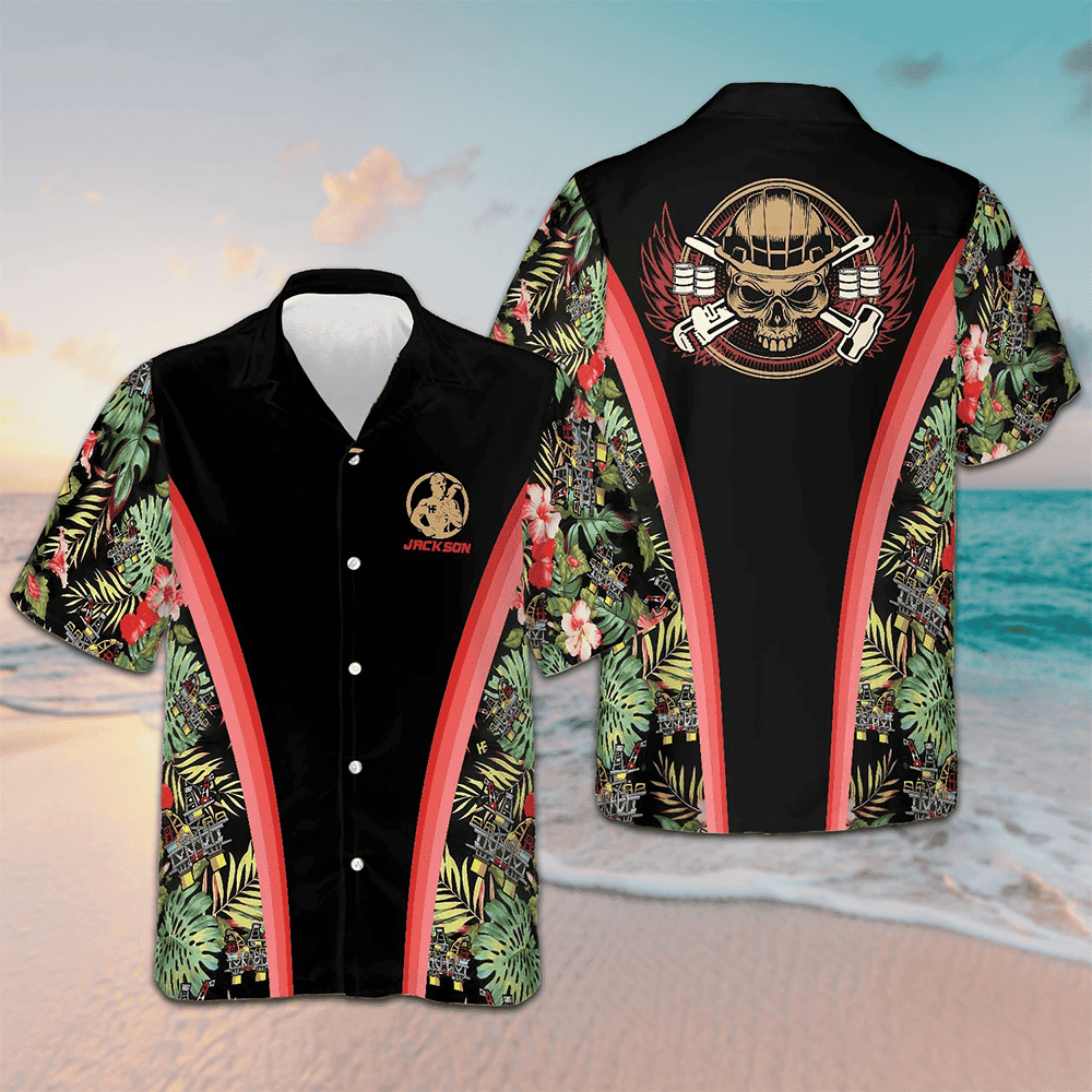 Custom Oilfield Man Tropical Hawaiian Shirt Beach Button Up Shirt Gifts For Oilfield Workers – Moonbestprint