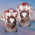 Scary Halloween Clown Faces Hawaiian Shirt Horror Button Up Shirts Gifts For Halloween – Moonbestprint