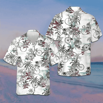 Summer Cycling Pattern Hawaiian Shirt Tropical Button Up Shirt Gifts For Bikers – Moonbestprint