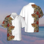 Paisley Seamless Pattern Hawaiian Shirt White Summer Shirt Gifts For Boyfriend – Moonbestprint