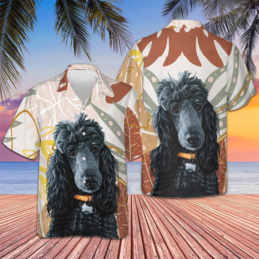 Black Poodle And The Brown Leaves Hawaiian Shirt Cool Summer Shirts Poodle Owner Gifts – Moonbestprint