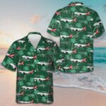 Airplane With Palm Tree Hawaiian Shirt Green Button Up Shirt Gifts For Husband – Moonbestprint
