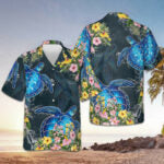 Floral Sea Turtle Hawaiian Shirt Button Up Beach Shirts Men Best Gifts For Boyfriend – Moonbestprint