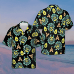 Summer Pineapple Native American Skull Hawaiian Shirt Summer Button Down Shirts Men's – Moonbestprint
