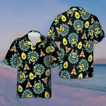 Summer Pineapple Native American Skull Hawaiian Shirt Summer Button Down Shirts Men's – Moonbestprint
