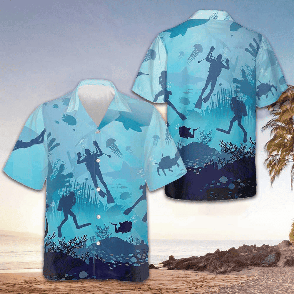 Life Is Scuba Diving Hawaiian Shirt Men's Vacation Button Up Gifts For Scuba Divers – Moonbestprint