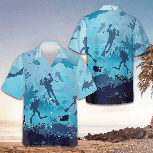 Life Is Scuba Diving Hawaiian Shirt Men's Vacation Button Up Gifts For Scuba Divers – Moonbestprint