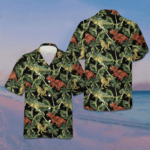 Dinosaur Tropical Pattern Hawaiian Shirt Summer Button Down Shirts Gifts For Dinosaur Lovers – Moonbestprint