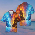 Ice And Fire Wolf Hawaiian Shirt Men's Short Sleeve Button Down Beach Shirts Gifts For Dude – Moonbestprint