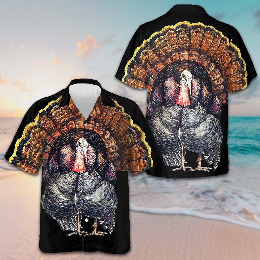 Standing Black Turkey Hawaiian Shirt Happy Thanksgiving Shirt Gifts For Friends – Moonbestprint