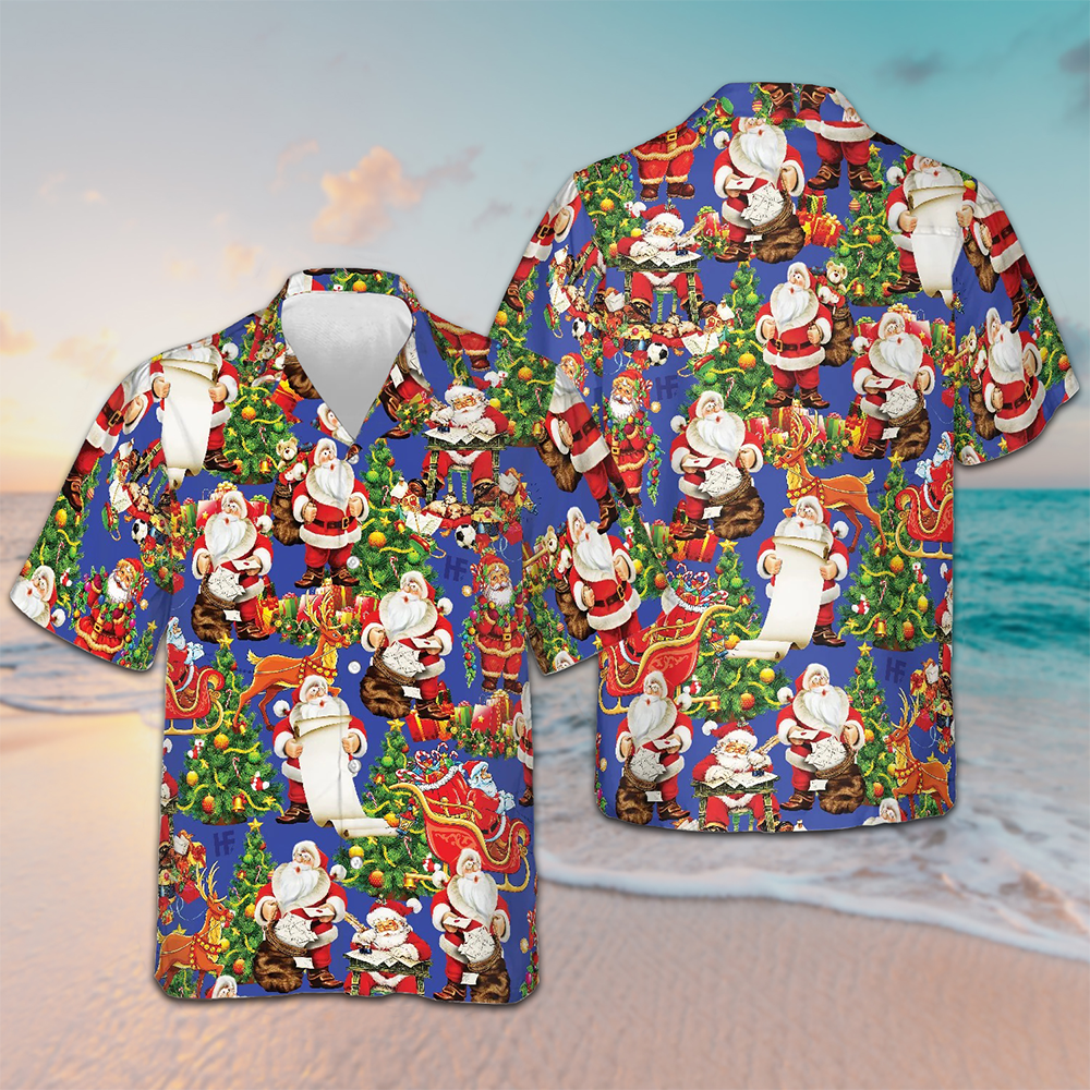 Merry Christmas Santa Claus Hawaiian Shirt Men's Button Down Vacation Shirts Best Friend Gifts – Moonbestprint
