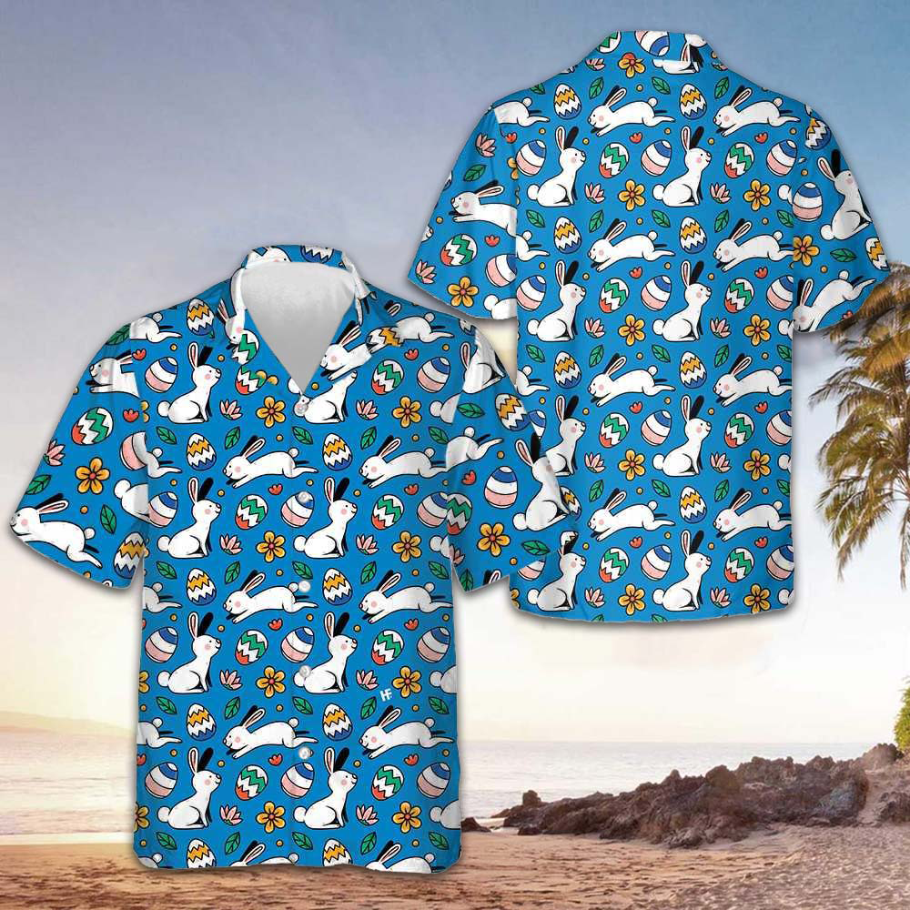 Colorful Easter Pattern Hawaiian Shirt Funny Bunny Shirt Gifts For Him – Moonbestprint