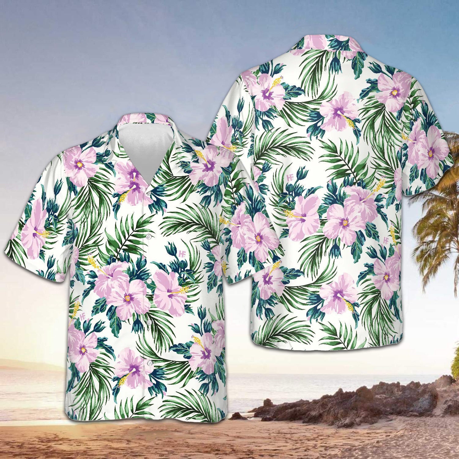 Flower Pattern Hawaiian Shirt Button Down Beach Shirts Gift Ideas For Brother – Moonbestprint